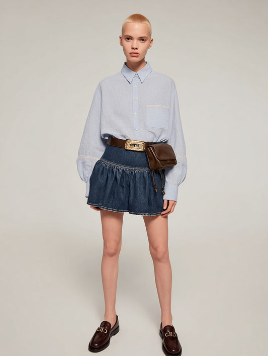 Women's Shirts Summer Fashion Daily 2025 New Trendy Plain Long Sleeve Turn-down Collar Casual Shirts