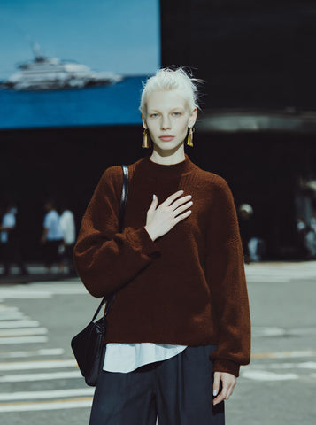 Loose Fit Long Sleeve Round Neck Sweater Casual Style Straight Tube Sleeve Autumn Top Women's Fashion Comfortable Knitwear