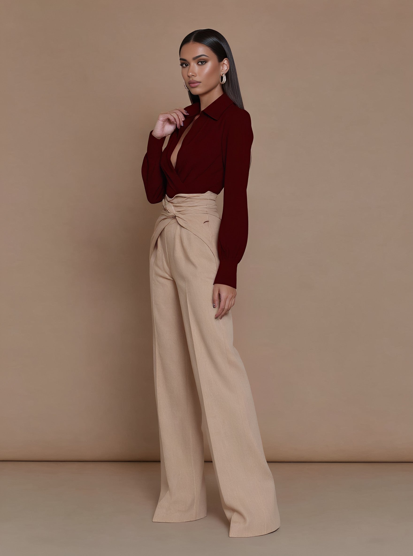 Casual Straight Leg Pants Full Length Fit Mid Waist Autumn Fashion Women's Bottom Wear Comfortable Loose Trousers