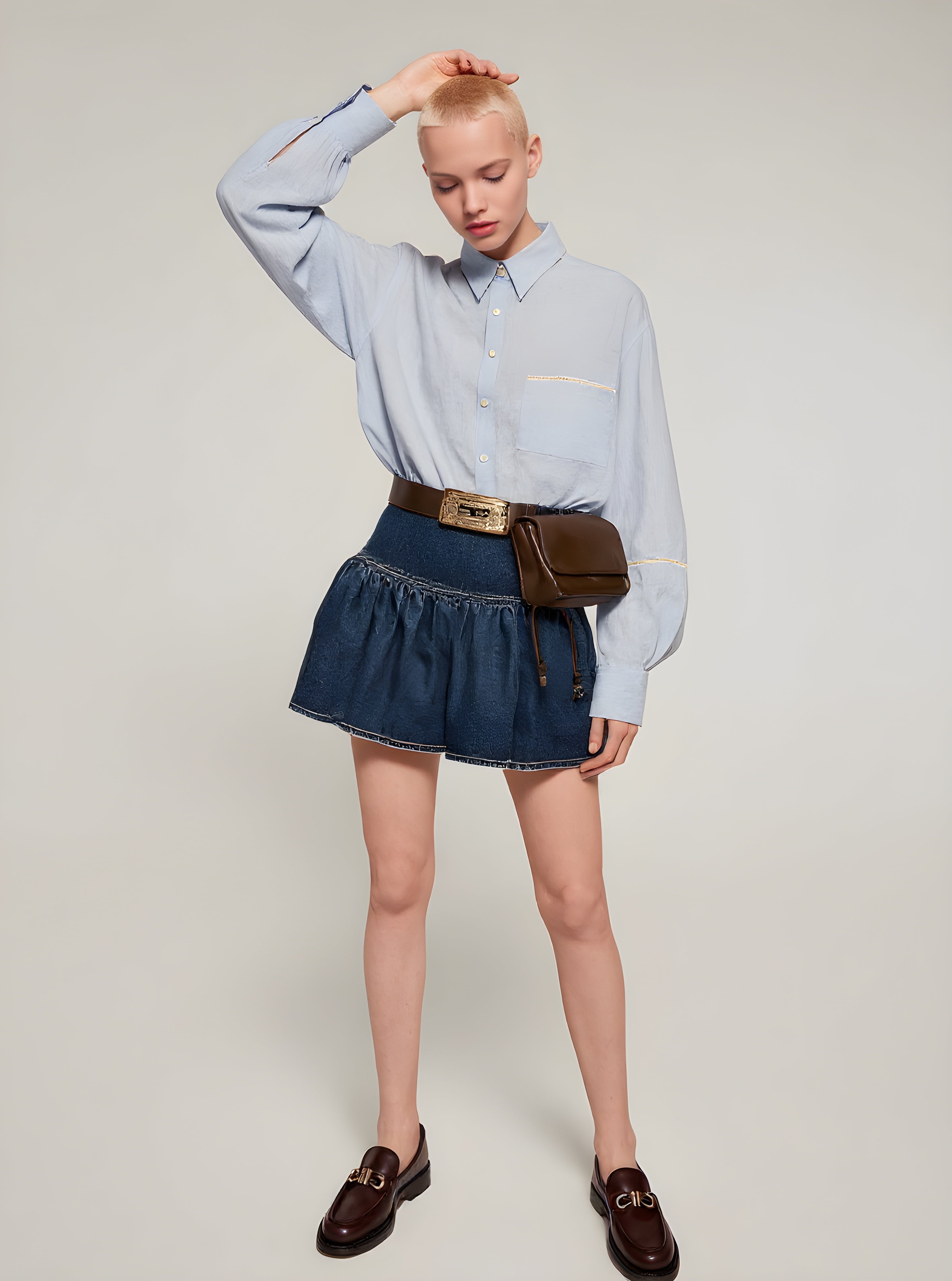 Women's Shirts Summer Fashion Daily 2025 New Trendy Plain Long Sleeve Turn-down Collar Casual Shirts