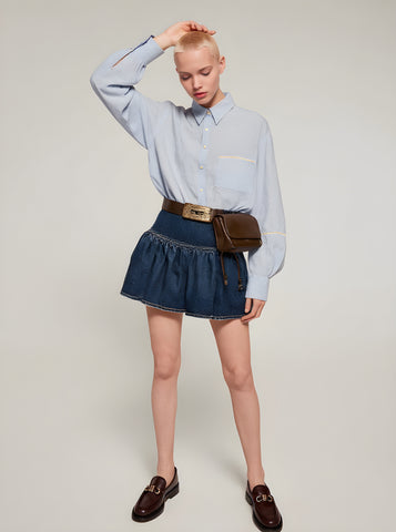 Women's Shirts Summer Fashion Daily 2025 New Trendy Plain Long Sleeve Turn-down Collar Casual Shirts