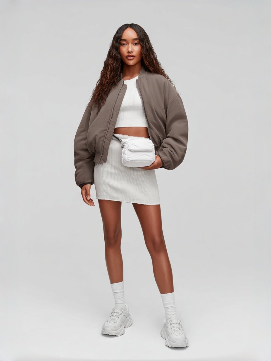 Casual Round Neck Jacket Autumn Winter Clothes Women's Fashion Top Wear Comfortable Soft Material