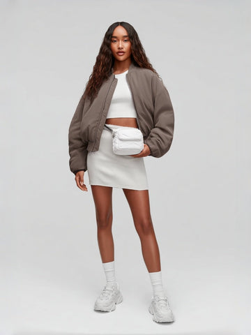 Casual Round Neck Jacket Autumn Winter Clothes Women's Fashion Top Wear Comfortable Soft Material