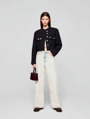 Women's Lightweight Jackets Autumn Winter 2025 Elegant Chic Checked Long Sleeve Round Neck Casual Lightweight Jackets