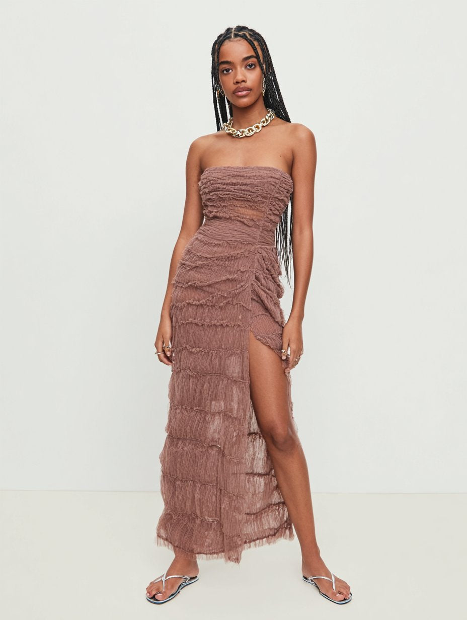 Spring Autumn Mid-Length Dress Casual Off Shoulder Solid Color Fit A-Line Skirt Women's Fashion Clothing