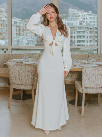 Women's Dresses Autumn Winter Daily 2025 Plain Long Sleeve V Neck Maxi Wrap Sexy Nightclub Dresses