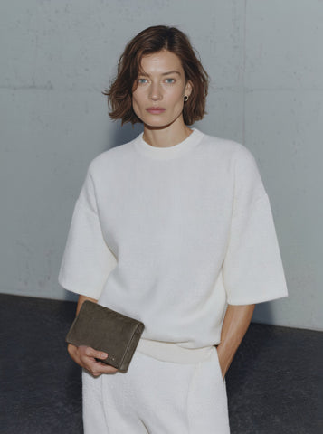 Autumn Sweater Tight Fit Short Sleeve Round Neck Casual Style Regular Length Women's Top Fashion Comfortable Knitwear