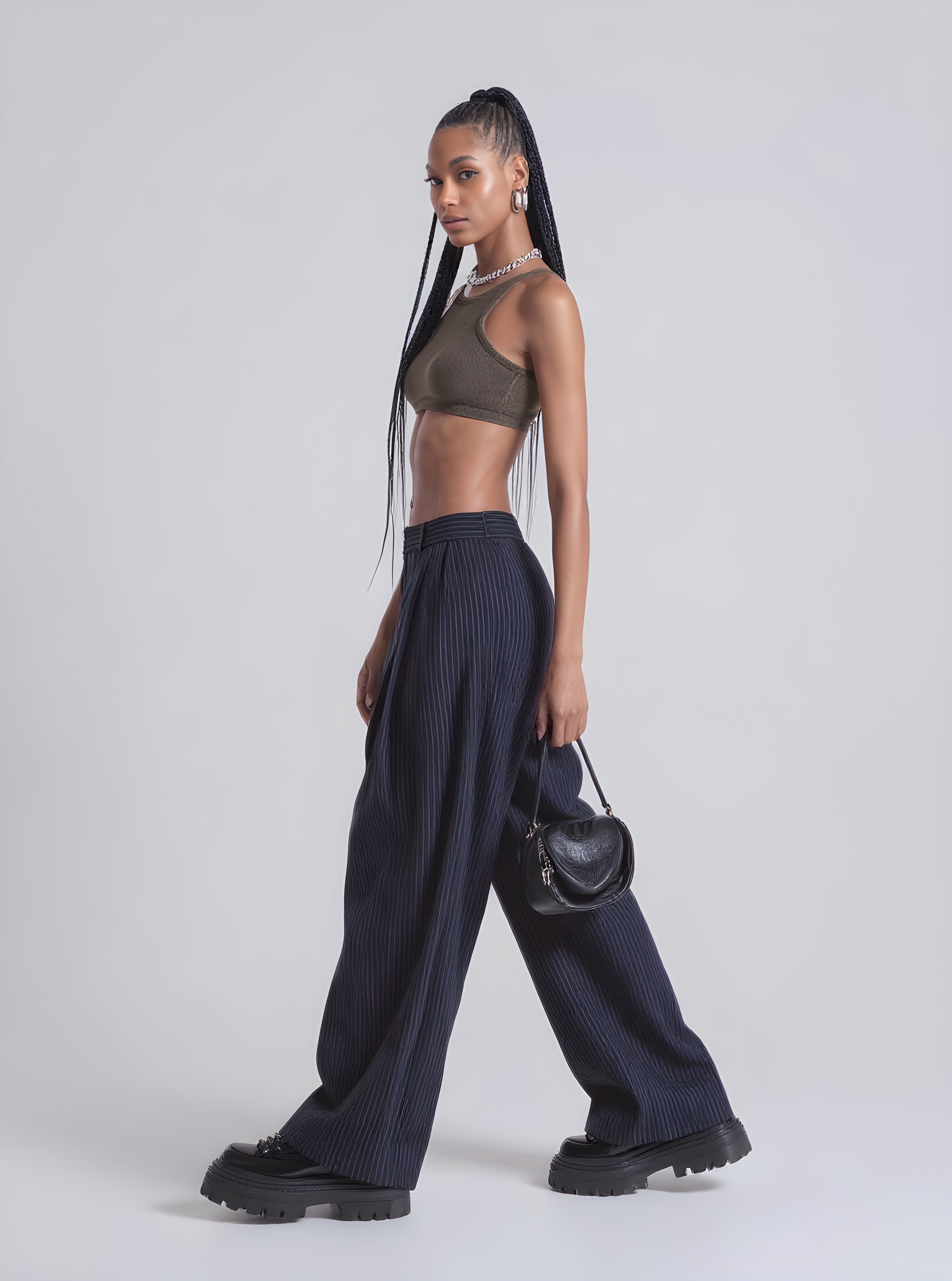 Women's Pants Summer Fashion Daily 2025 Trendy Chic Striped No Sleeve Full Length Casual Pants