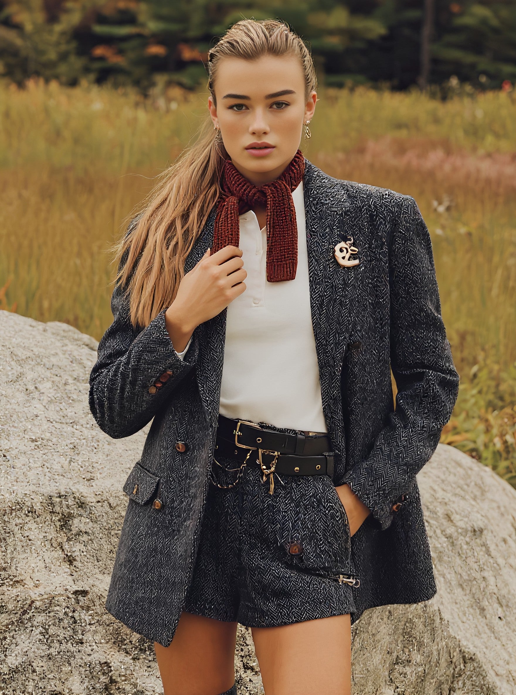 Spring Autumn Long Sleeve Straight Cut Suit Casual Fit Dress Regular Length Women's Top Fashion Style Business Office Wear