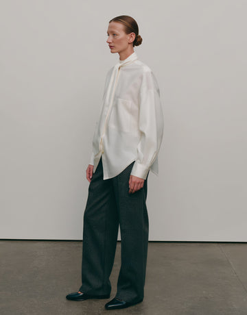 Loose Fit Casual High Collar Shirt Autumn Fashion Women's Top Regular Length Comfortable Style