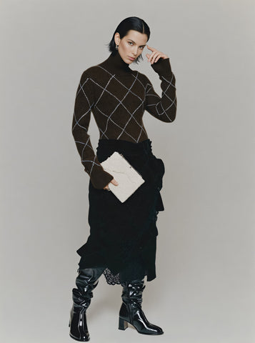 Winter Sweater Tight Fit Long Sleeve High Collar Casual Style Regular Length Women's Top Fashionable Knitwear for Cold Weather