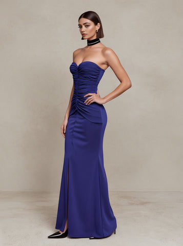 Autumn Casual Tight Sleeveless Bustier Dress Floor-Length Necklineless Style For Women