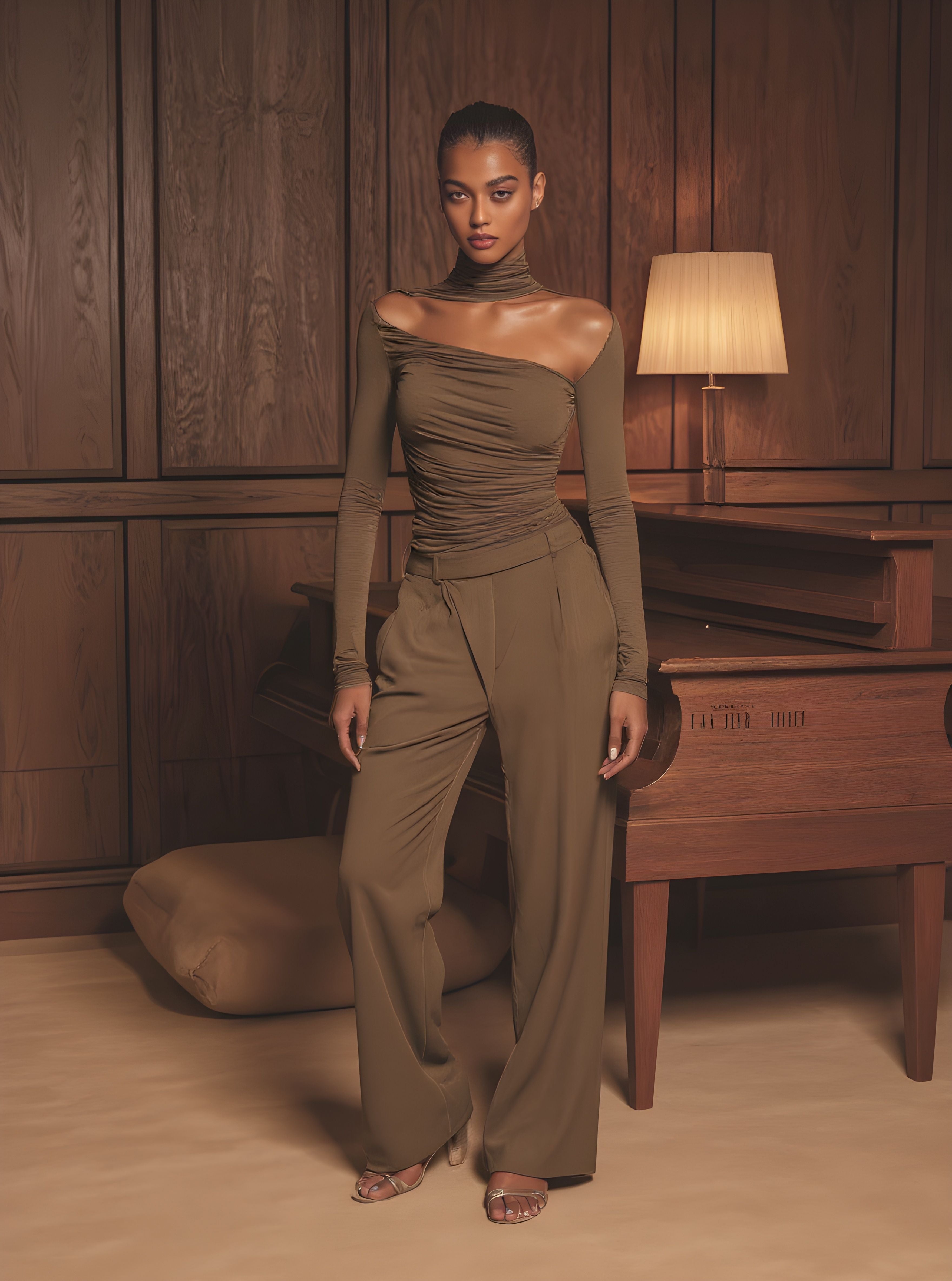 Women's T-Shirts Autumn Winter Fashion Daily 2025 Trendy Chic Plain Long Sleeve High Neck High Street T-Shirts