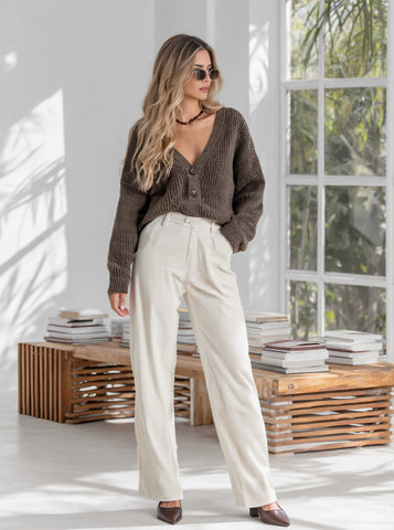 Casual Straight Leg Pants Full Length Fit Mid Waist Autumn Fashion Women's Bottom Wear Comfortable Loose Trousers