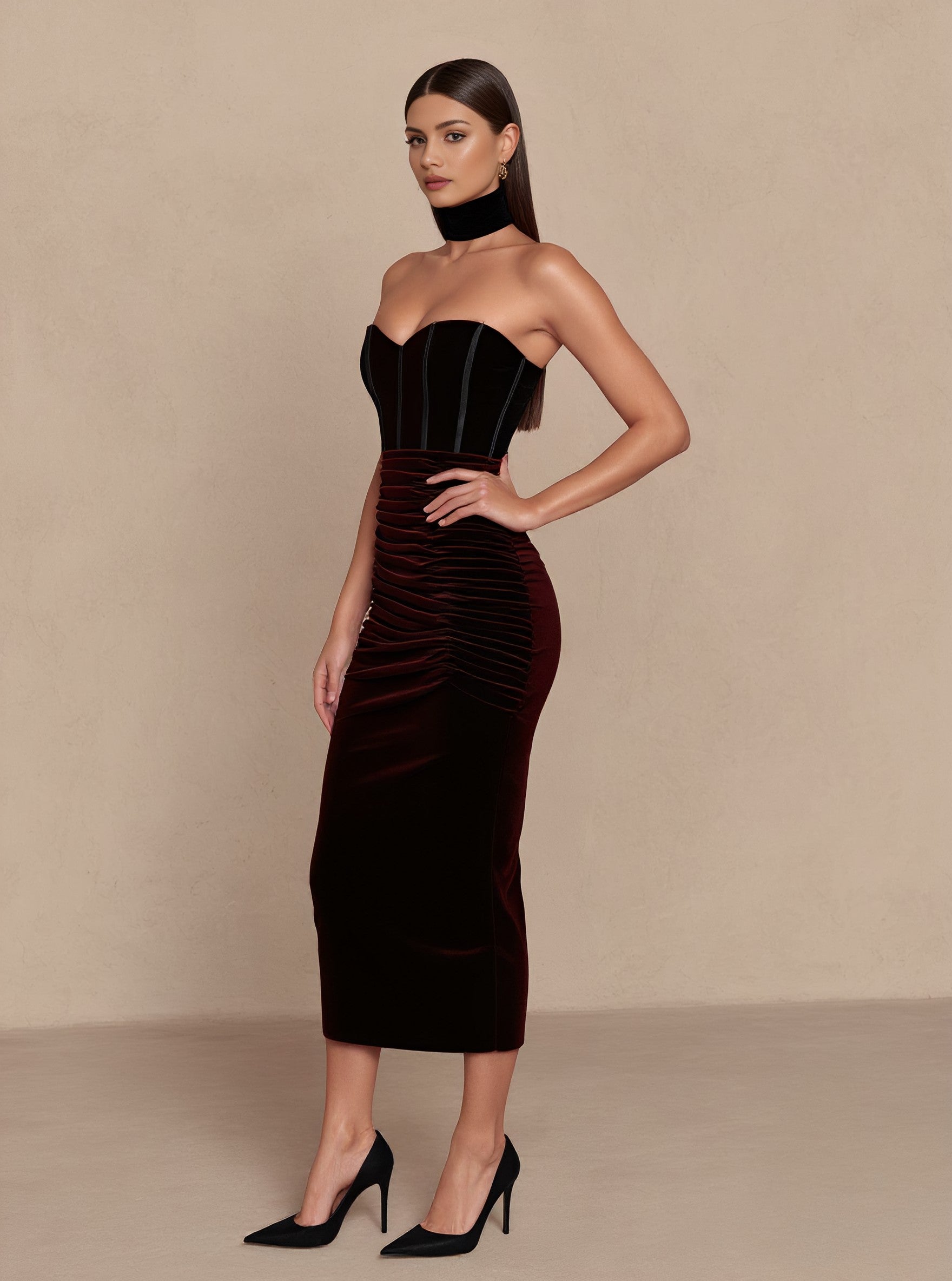 Autumn Tight Fit Mid-Length Wraparound Skirt Casual Style Sleeveless Women's Dress Fashionable and Comfortable Design