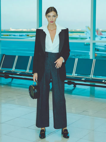 Loose Straight Leg Pants Casual Full Length Trousers Autumn Winter Fashion Women's Mid Waist Bottoms