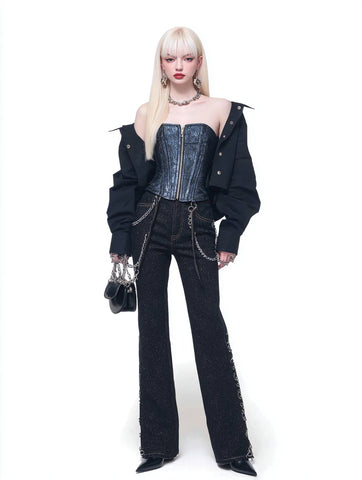 Casual Strapless Top Modern Style Autumn Collection Regular Length Women's Fashion Essential For Stylish Everyday Wear