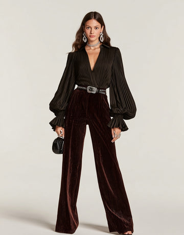 Autumn Pants 2025 Women's Fashion Plain High Waist Draped Full Length Straight Daily Basic Pants