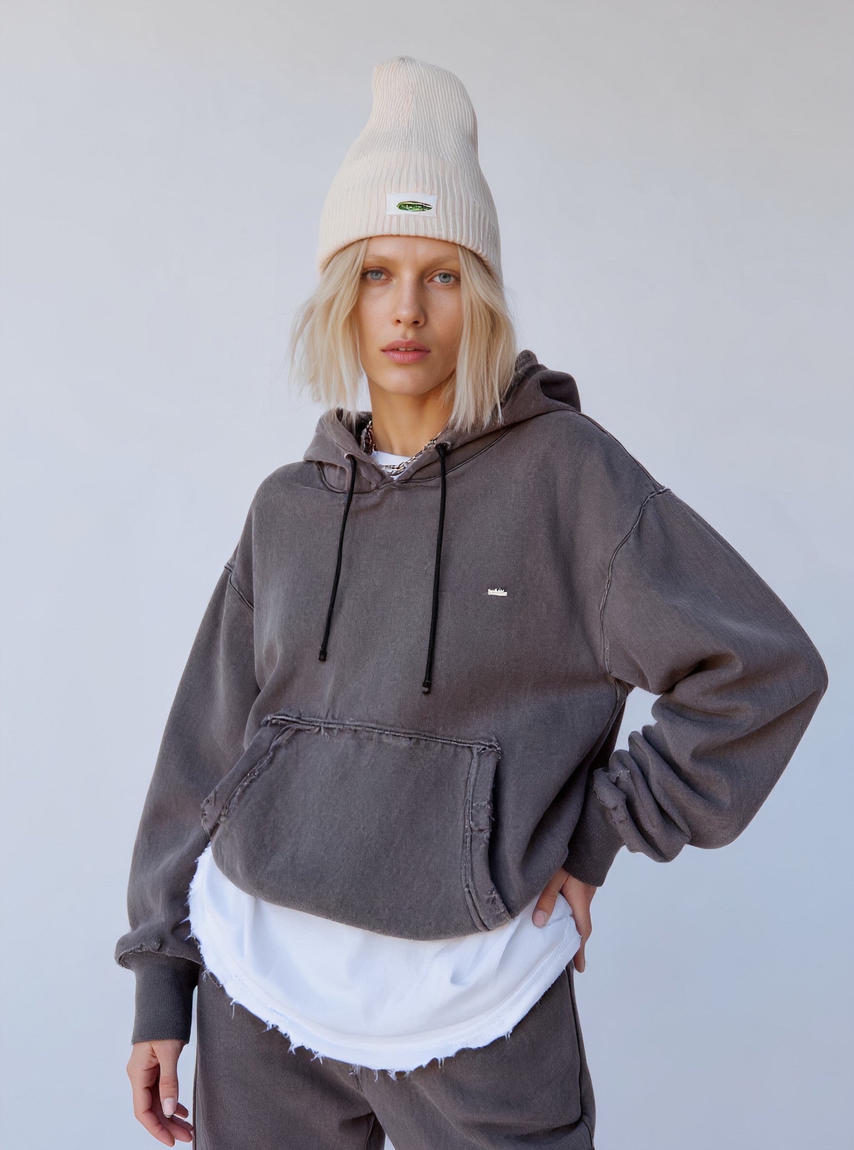 Loose Fit Straight Sleeve Hoodie Winter Clothes Casual Style Women's Top Fashionable Streetwear