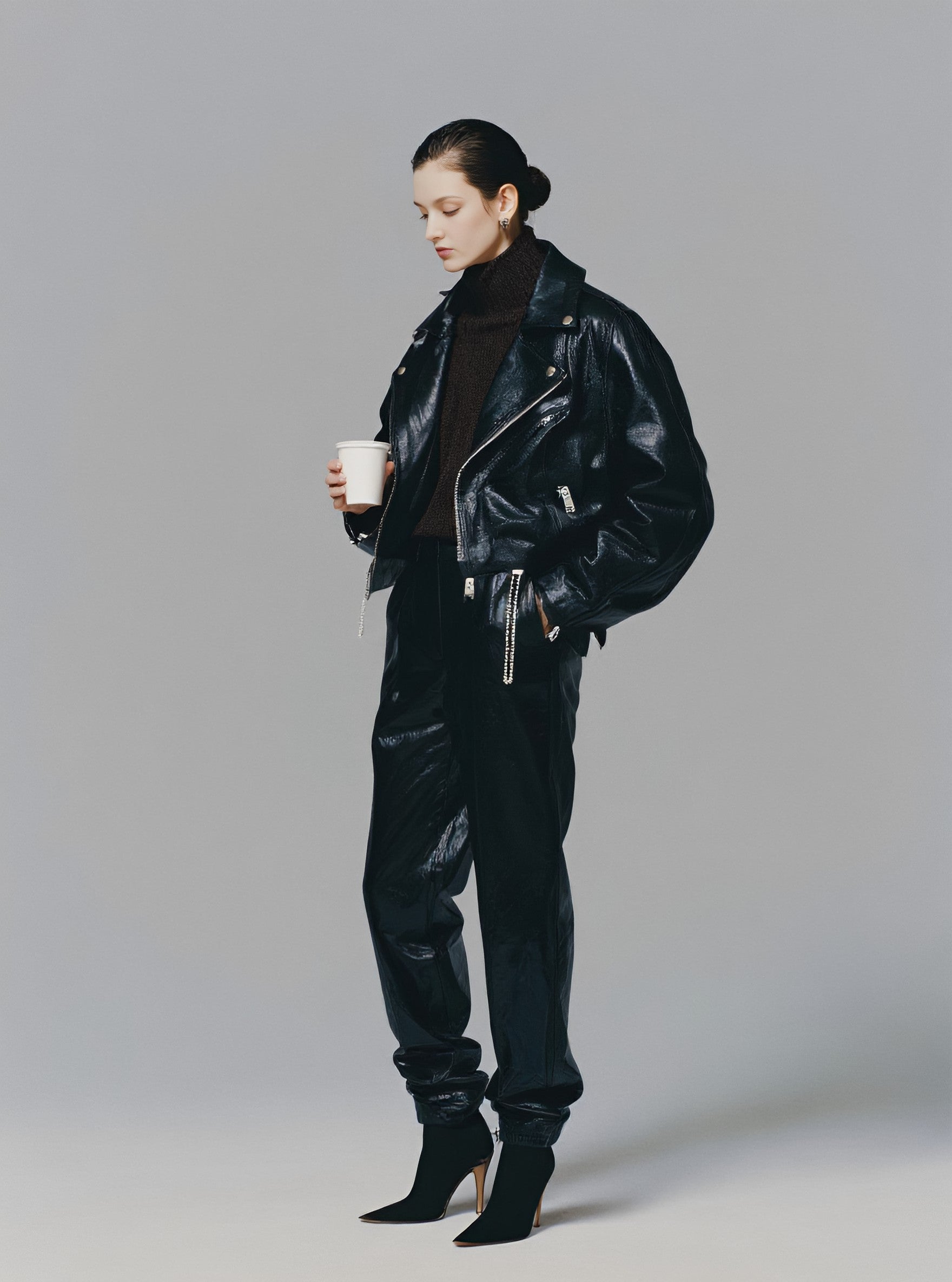 Winter Leather Coat Casual Style Women's Outerwear Fashion Trend