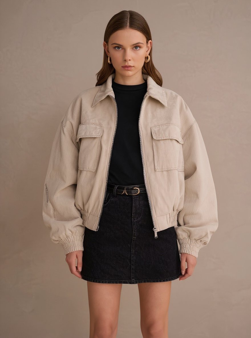 Women's 2025 Casual All Seasons Jackets Long Sleeve Lapel Plain Pocket Daily Loose Fit Jackets