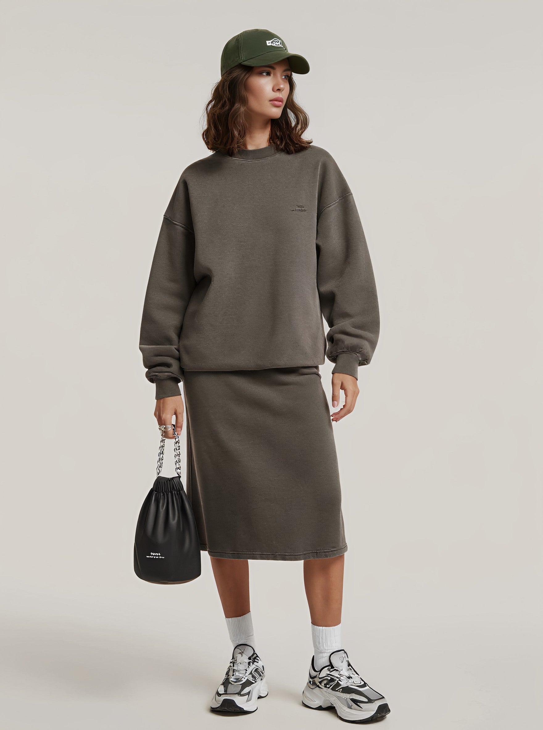 Casual Round Neck Suit Skirt Set Autumn Winter Clothes Comfortable Fashion Women's Outfit Two-Piece Set For Fall And Winter