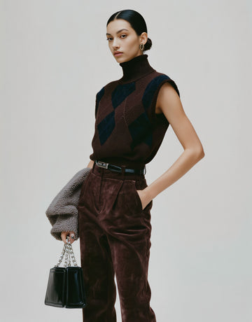 Winter Sweater Tight Fit Casual Sleeveless High Collar Women's Top Length Regular Comfortable Breathable Fashionable