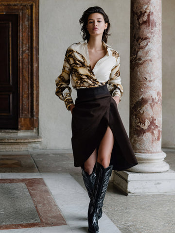 Women's Skirts Summer Elegant Chic Side Slit Intellectual French 2025 New Plain Mini A-line Casual Skirts