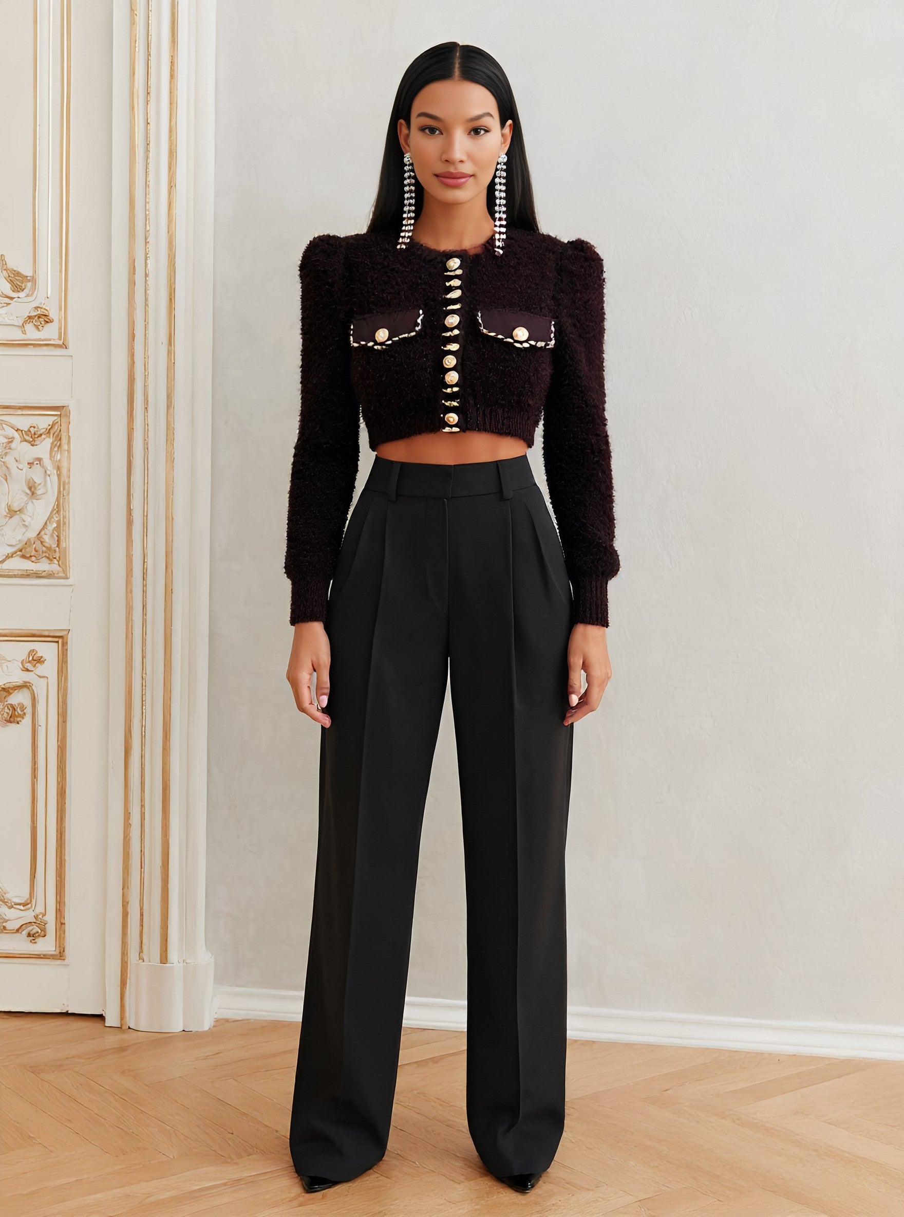 Casual Straight Leg Pants Full Length Tight Fit Mid Waist Autumn Fashion Women's Bottom Wear Comfortable Loose Trousers