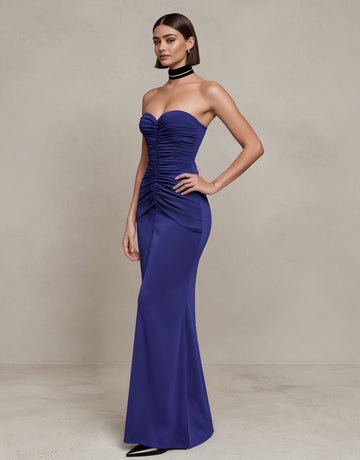 Autumn Casual Tight Sleeveless Bustier Dress Floor-Length Necklineless Style For Women