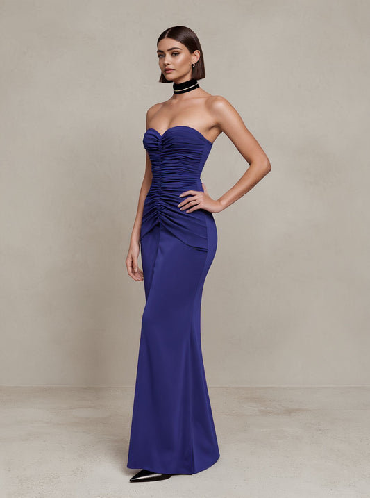 Autumn Casual Tight Sleeveless Bustier Dress Floor-Length Necklineless Style For Women