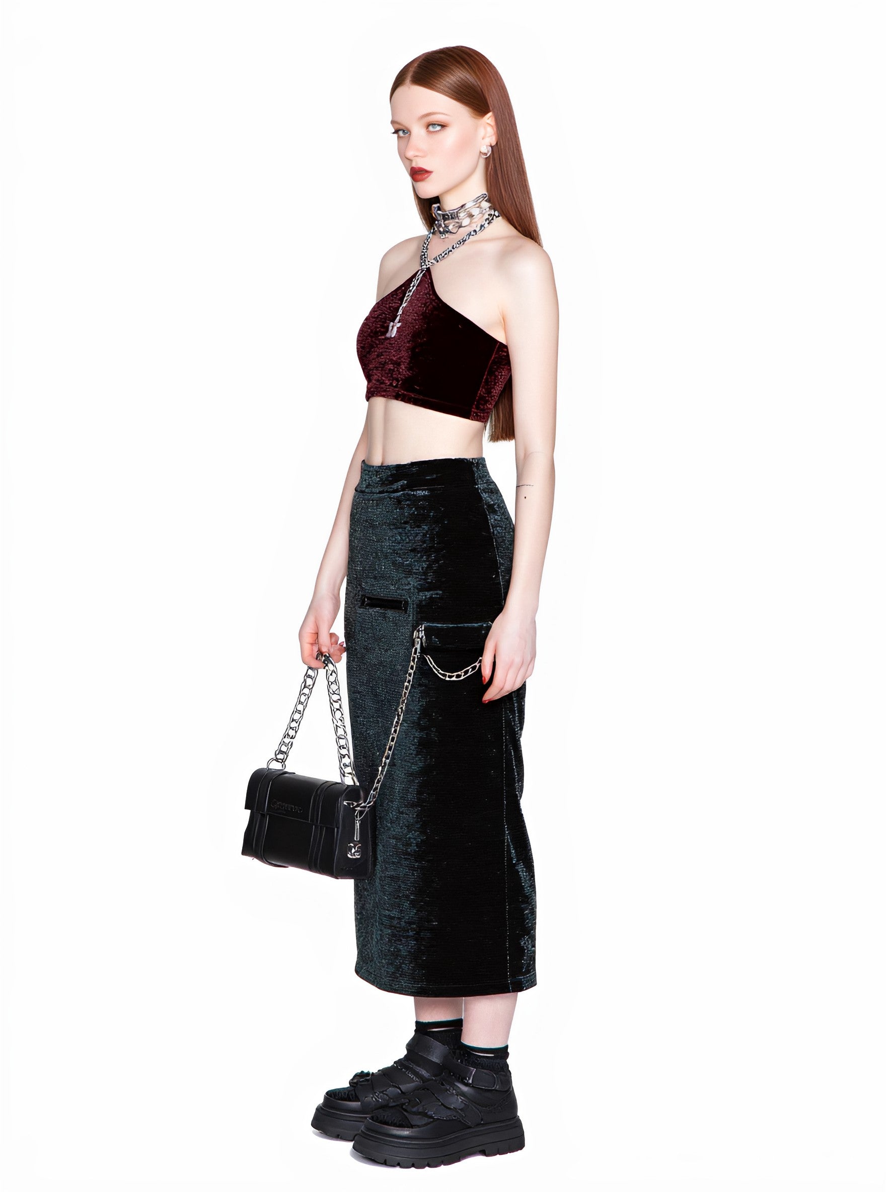 Autumn Strapless Classic Casual Hanging Neck Collar Women's Top Fashionable Elegant Style Regular Length Blouse