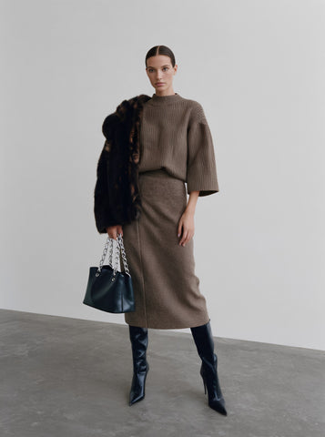 Fur One Women's Casual Style Fur Coat Winter Clothes Integrated Leather And Fur Jacket