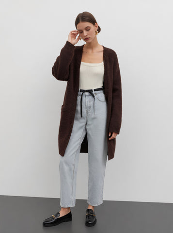 Winter Jeans Casual Straight Leg Full Length Mid Waist Fit Trousers For Women Comfortable Loose Style Clothing