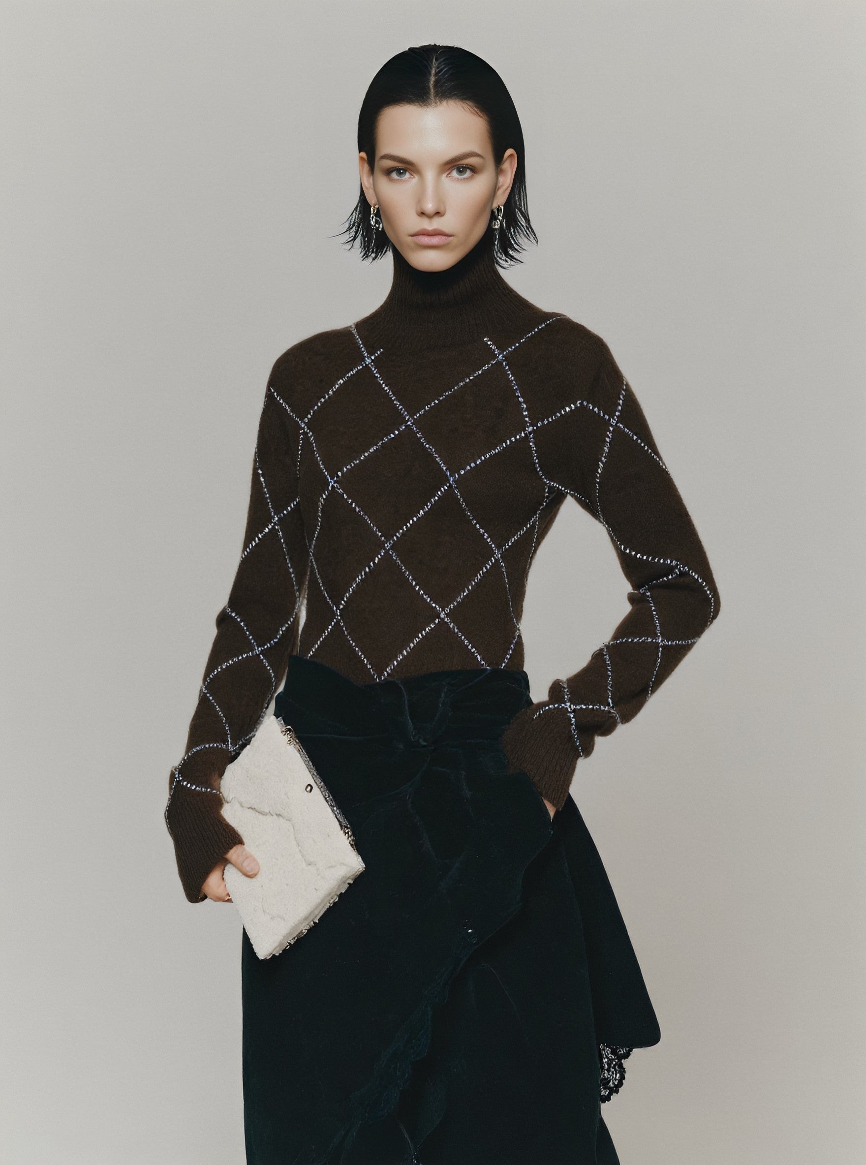 Winter Sweater Tight Fit Long Sleeve High Collar Casual Style Regular Length Women's Top Fashionable Knitwear for Cold Weather