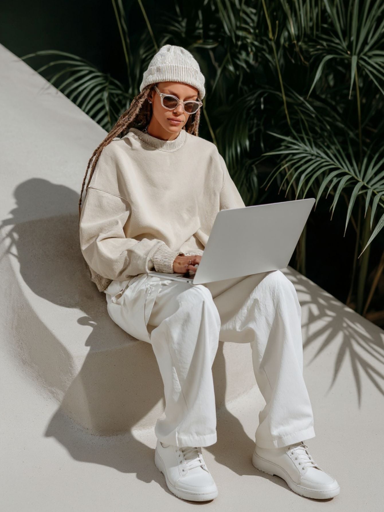 Women's Autumn Winter Pullover Simple Minimalism Solid Color Drop-Shoulder Sleeve Crew Neck Daily Pullover