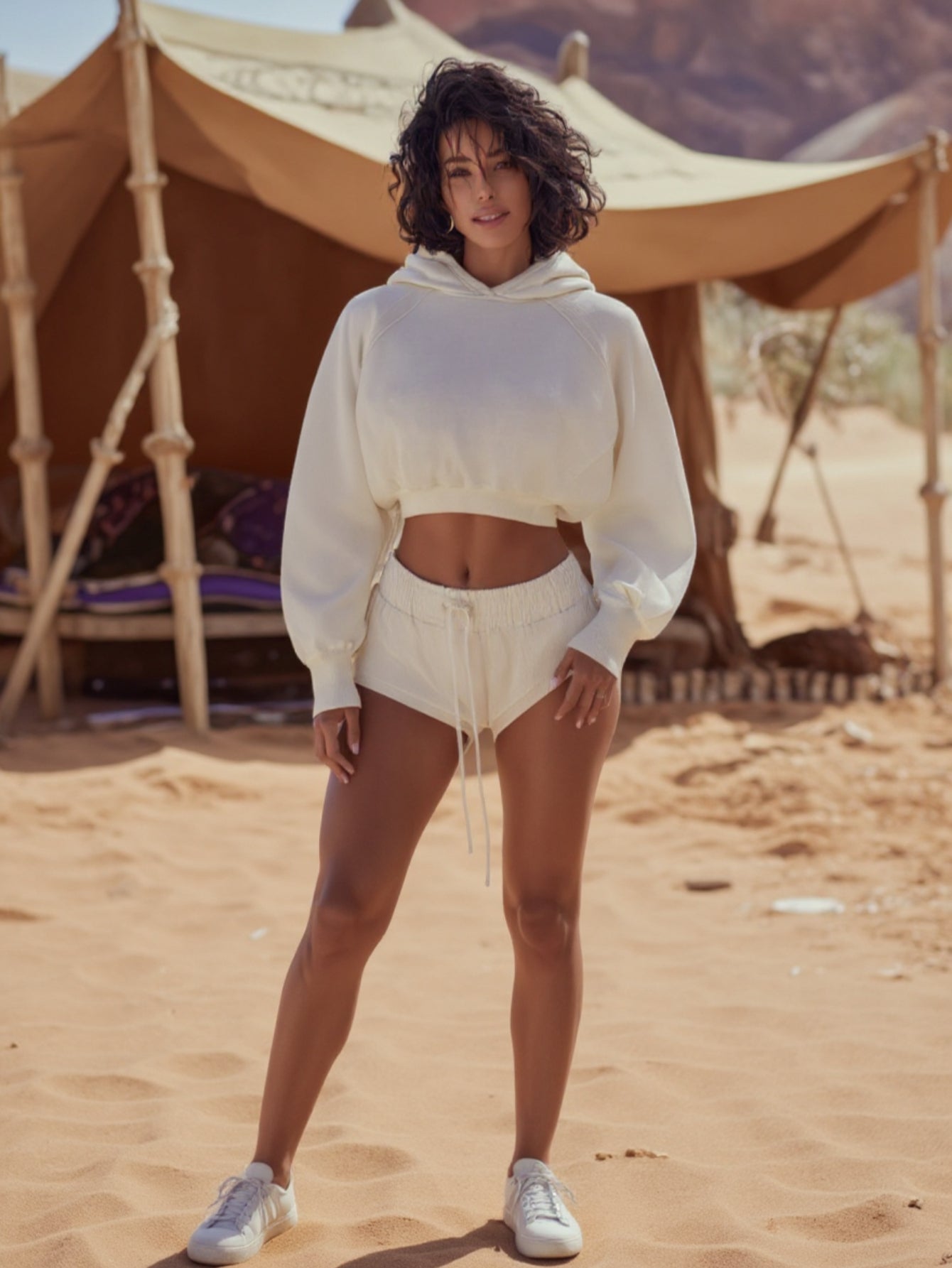 Women's Sweatshirts Autumn Winter Fashion Decent Simple Plain Cropped Long Sleeve Hooded Casual Hoodie