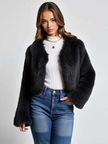 Women's Coats Winter K-Fashion Mature Vibe Solid Color Long Sleeve V-Neck Button Front Coats For Women