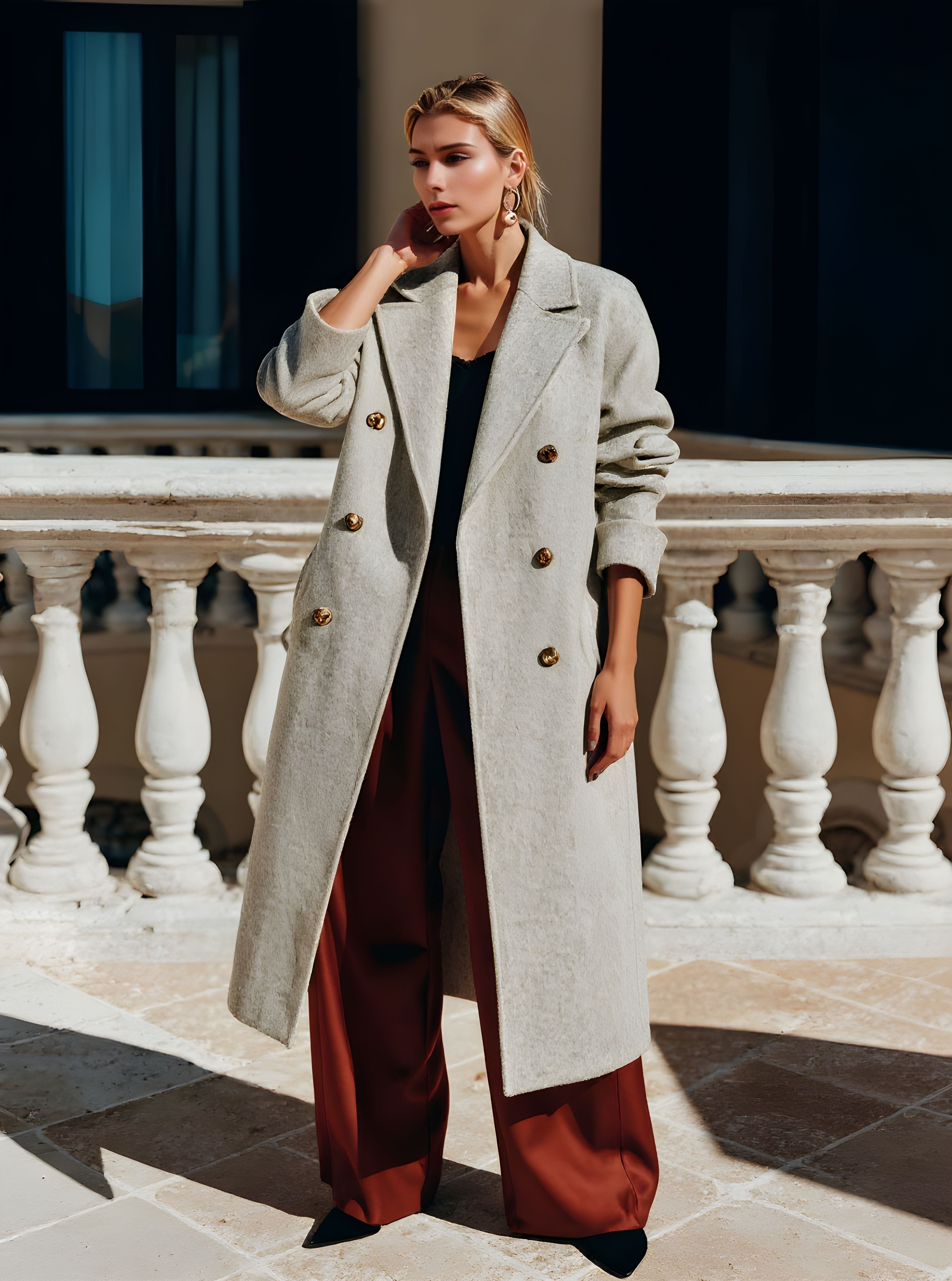 Women's Winter Jackets Autumn Winter Elegant Edgy 2025 Buttoned Plain Long Sleeve Lapel Commute Coats