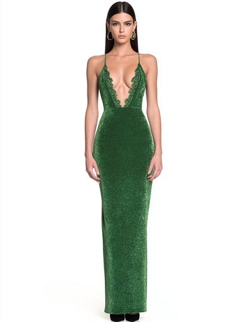 Autumn Winter Tight Fit Wrap Long Dress V Neck Party Style Sleeveless Women's Fashion Clothing Skirt Type Evening Gown