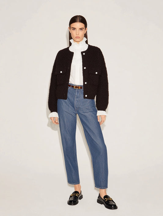 Women's Lightweight Jackets Autumn Winter 2025 Elegant Chic Plain Long Sleeve Round Neck Casual Jacket