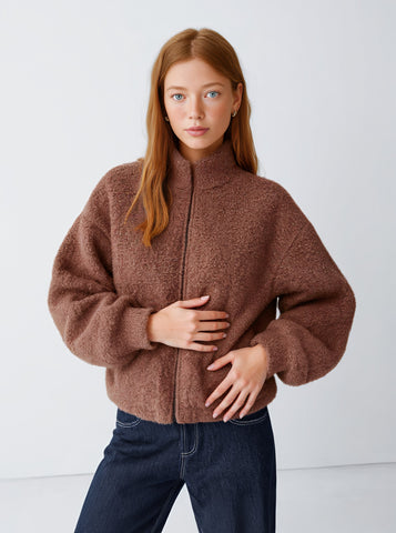 Winter Plush Coat Women's Casual Style Comfortable Warm Outerwear Fashionable Coat for Cold Weather