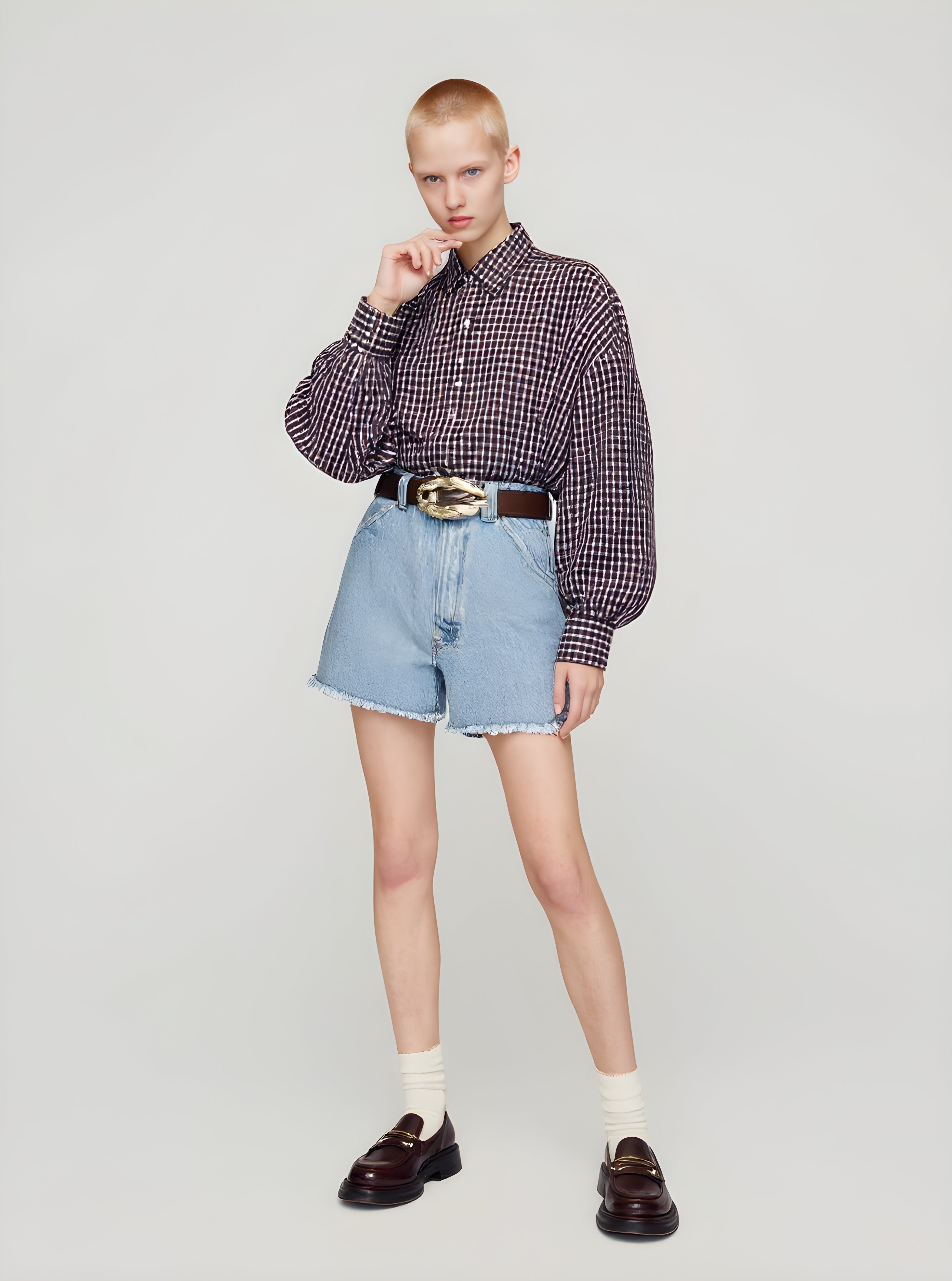 Women's Shirts Summer Fashion Daily 2025 Buttoned Classic Checked Long Sleeve Turn-down Collar Casual Shirts