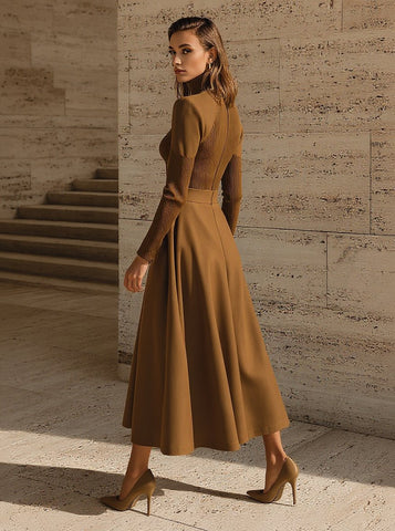 Women's 2025 Street All Seasons Skirts High Waist Full Length Plain Daily Loose Fit Midi Skirts