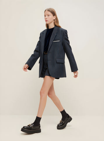 Women's Blazers Autumn Winter Fashion Daily 2025 Elegant Chic Striped Long Sleeve Lapel Commute Blazers