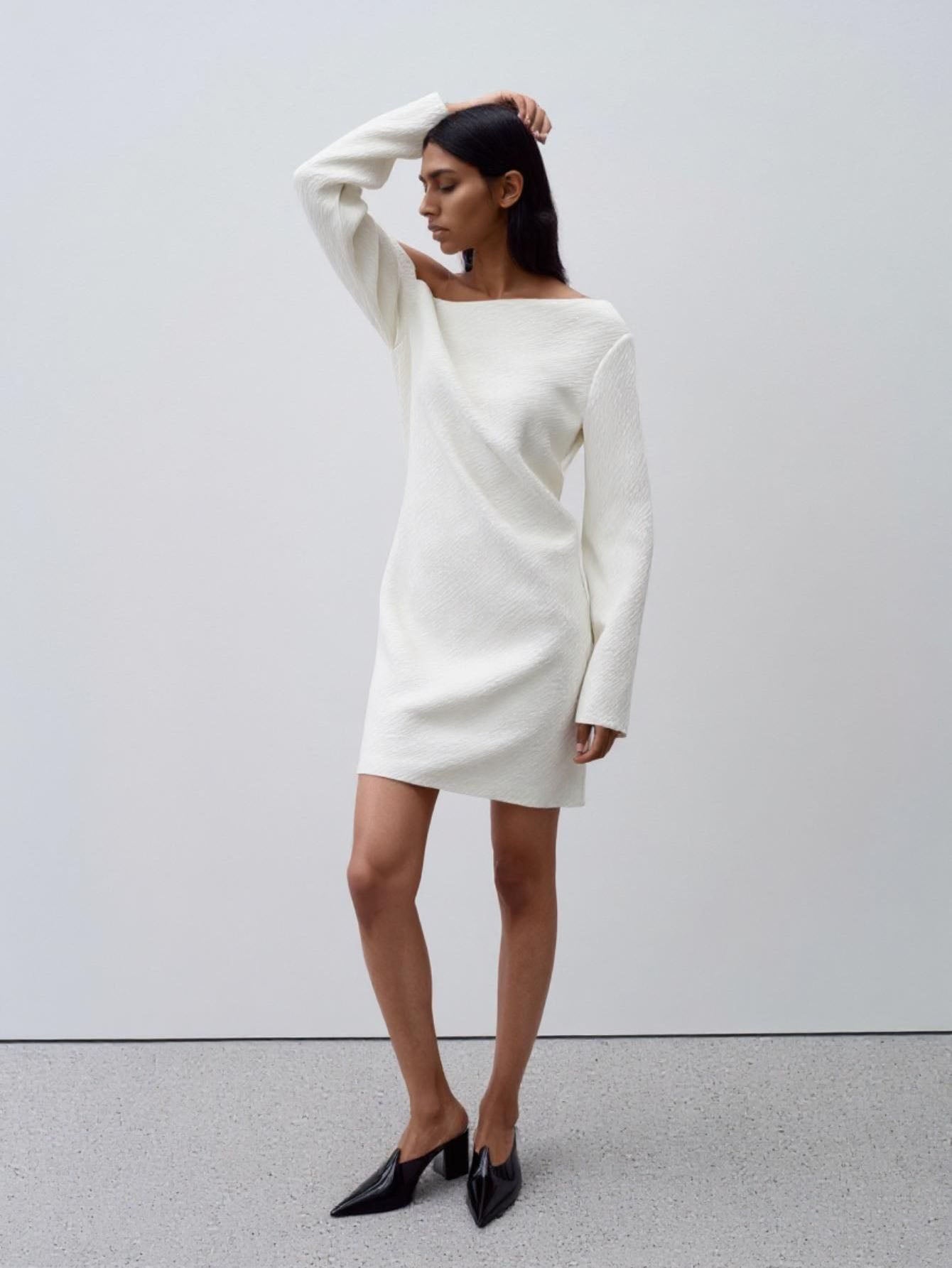 Autumn Dresses 2025 Women's French Sexy Plain Long Sleeve One-Shoulder A-Line Mini Dating Dresses