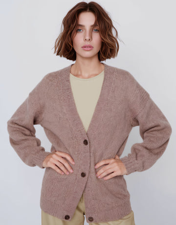 Loose Long Sleeve V-Neck Cardigan Casual Style Regular Length Women's Open-Shirt Fashion Autumn Wear