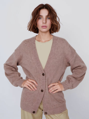 Loose Long Sleeve V-Neck Cardigan Casual Style Regular Length Women's Open-Shirt Fashion Autumn Wear