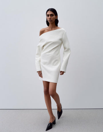 Autumn Dresses 2025 Women's French Sexy Plain Long Sleeve One-Shoulder A-Line Mini Dating Dresses