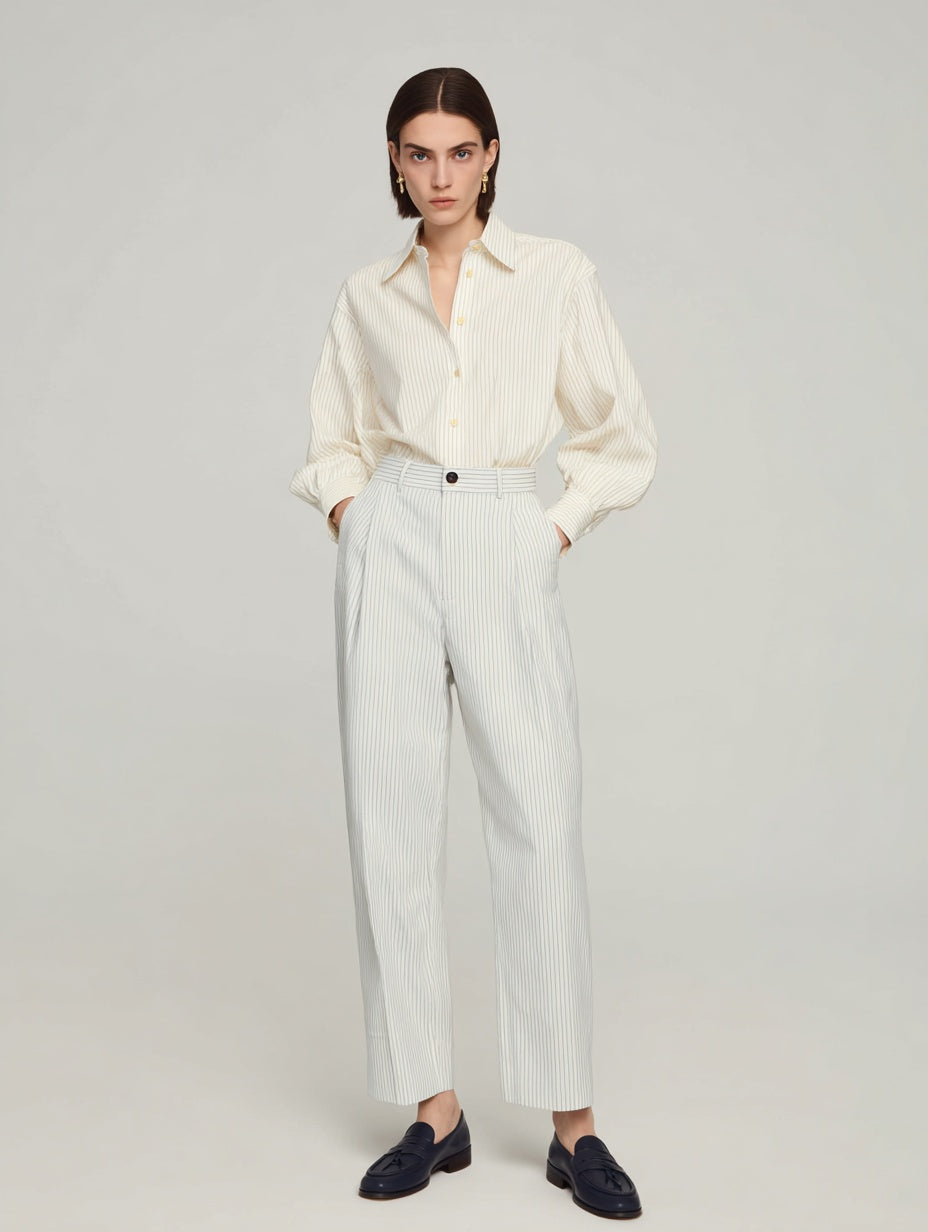 Women's Shirts Autumn Winter Fashion Daily 2025 Buttoned Exquisite Striped Long Sleeve Turn-down Collar Commute Shirts